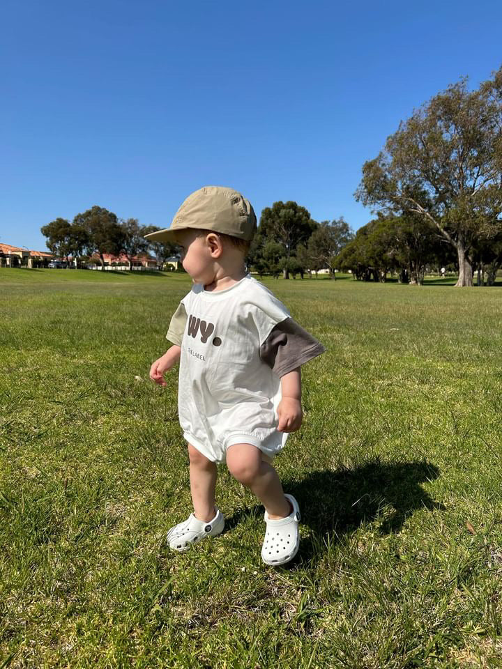 WY. Tshirt Romper Khaki & Charcoal